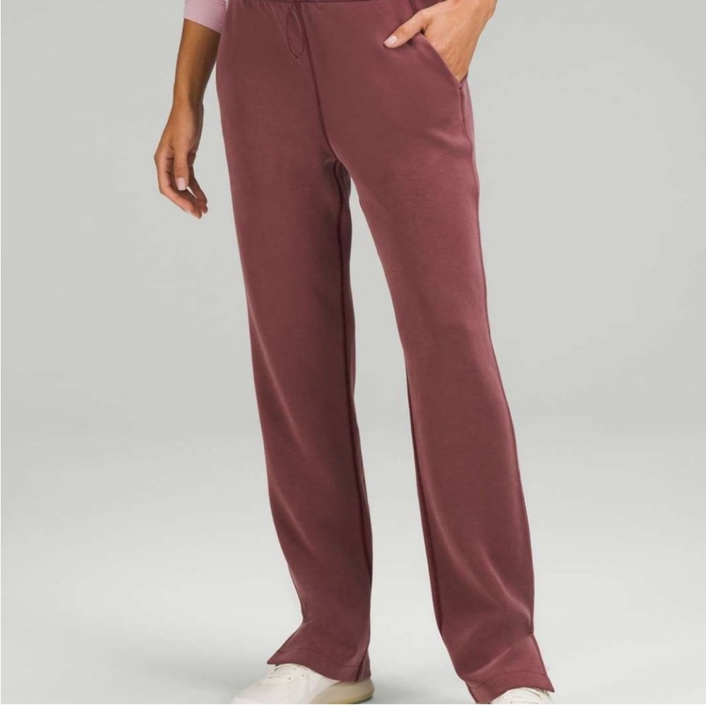 Lululemon Softstreme High Rise Split Cuff Pants Red Merlot Size 8 Regular length